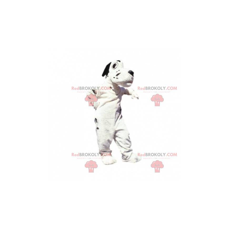 Witte en zwarte hond mascotte. Dalmatische mascotte -
