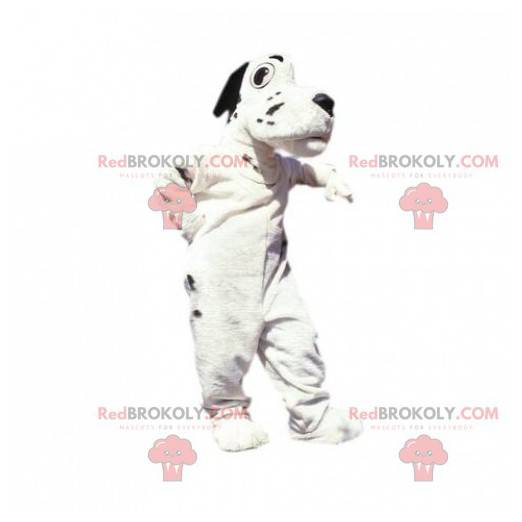 Hvid og sort hundemaskot. Dalmatisk maskot - Redbrokoly.com