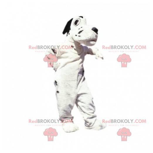 Mascotte de chien blanc et noir. Mascotte de dalmatien -