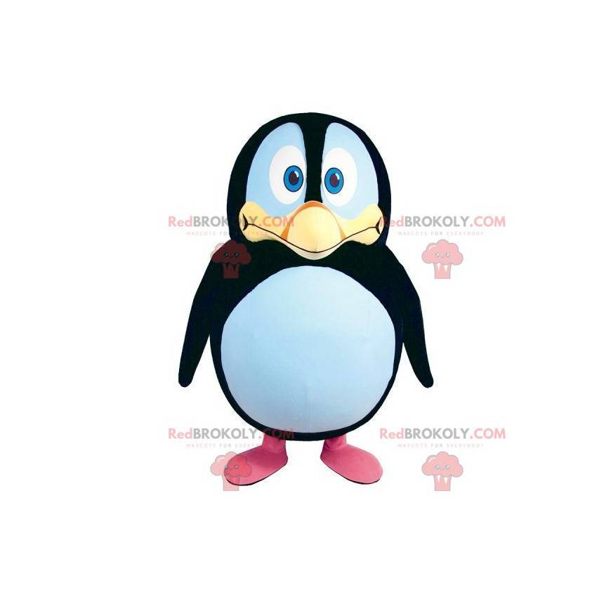 Pinguin Maskottchen schwarz weiß und gelb. Pinguinkostüm -