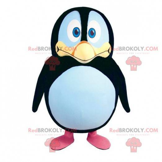 Penguin mascot black white and yellow. Penguin costume -