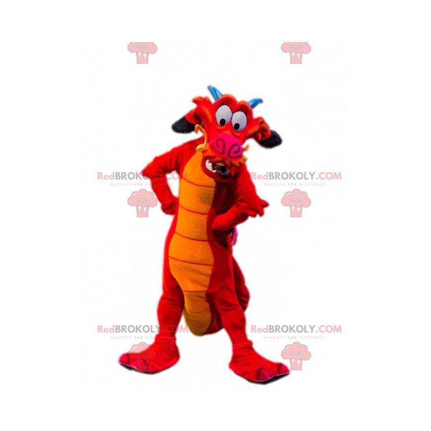 Mascotte de Mushu célèbre dragon du dessin animé Mulan -