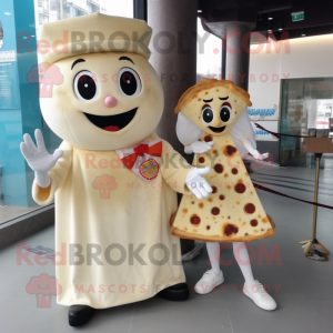 Cream Pizza Slice maskot...