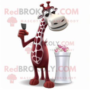 Rödbrun giraff maskot...