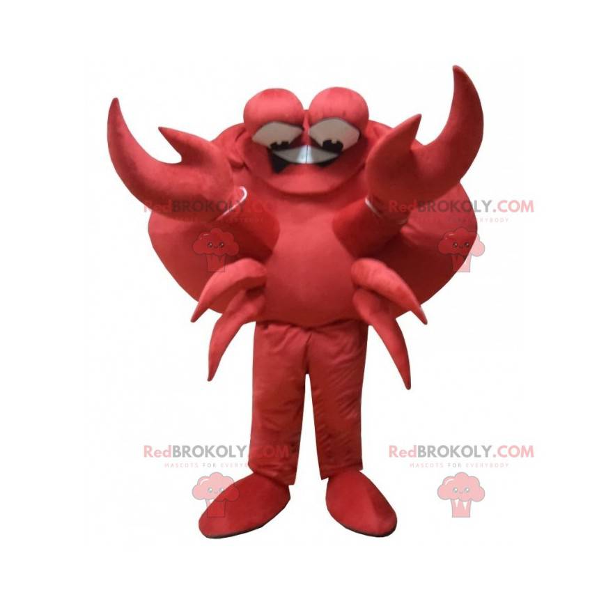 Riesenmaskottchen der roten Krabben. Krustentier Maskottchen -