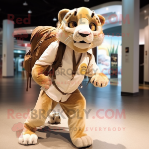 Beige Smilodon mascotte...