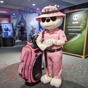 Rosa golfbag maskot drakt...