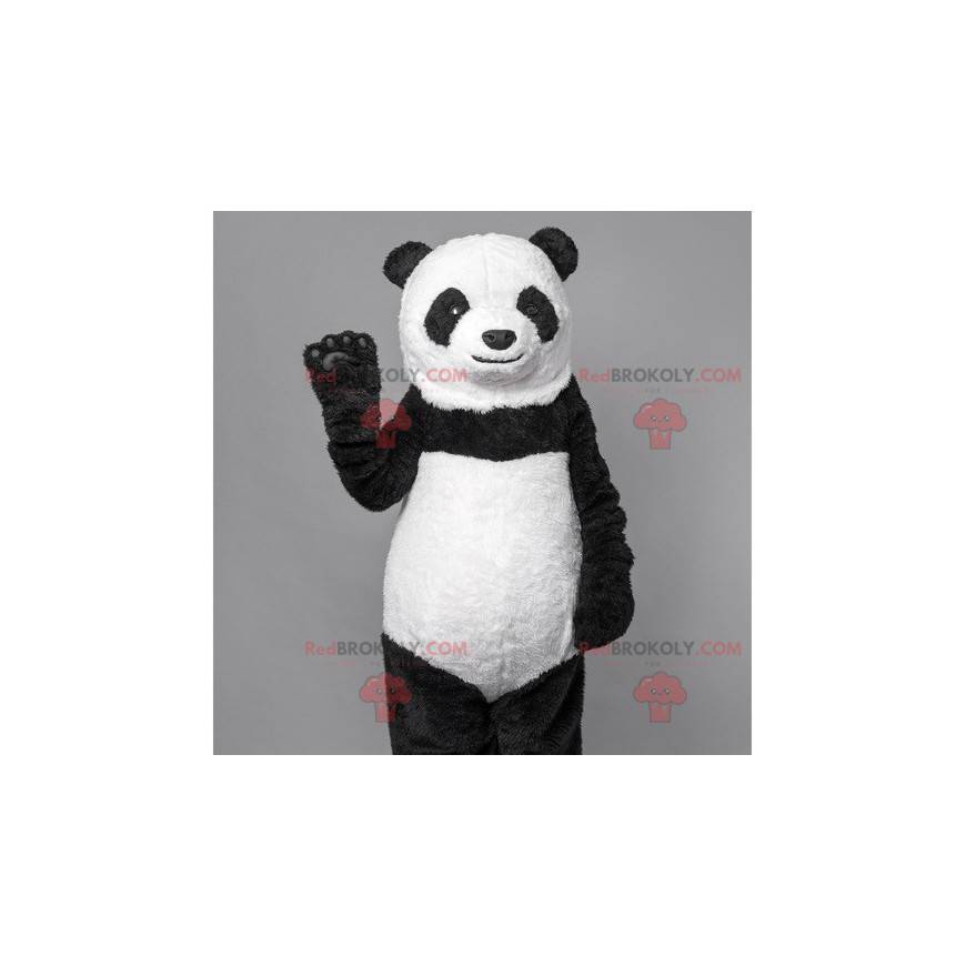 Mascote do panda urso preto e branco. Fantasia de urso -