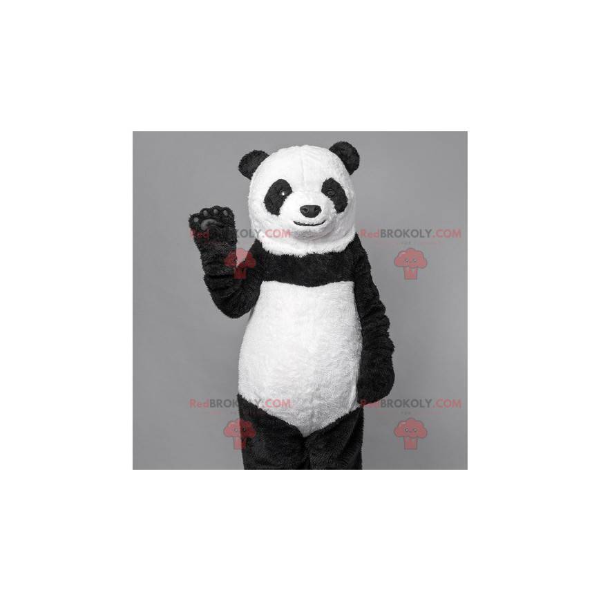 Zwart-witte beer panda mascotte. Beer kostuum - Redbrokoly.com