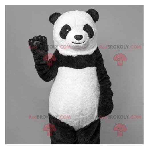 Mascote do panda urso preto e branco. Fantasia de urso -