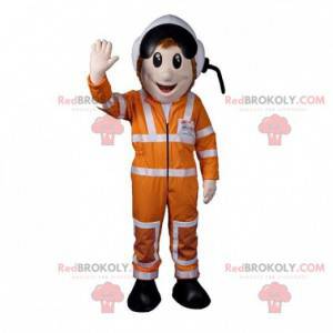 Mascota piloto de avión con casco y traje - Redbrokoly.com