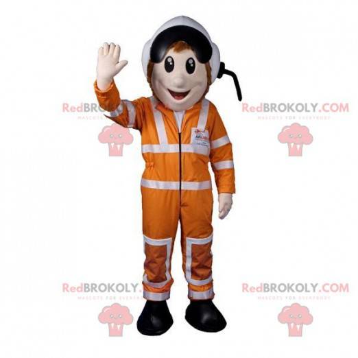 Airplane pilot mascot with a helmet and a suit - Redbrokoly.com