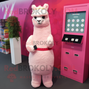 Rosa Alpaka Maskottchen...