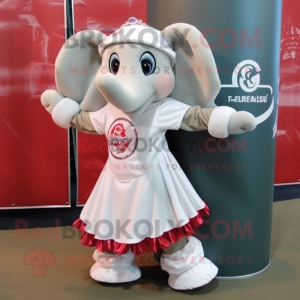 Hvid elefant maskot kostume...