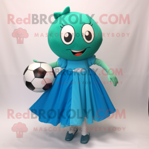 Teal Soccer Ball maskot...