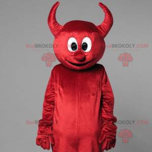Mascot diablo rojo con cuernos. Mascota de diablillo -