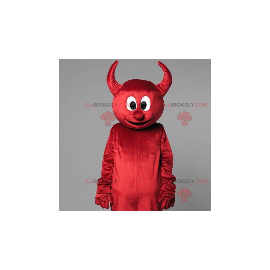 Diabo de mascote vermelho com chifres. Mascote Imp -