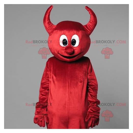 Maskot röd djävul med horn. Imp maskot - Redbrokoly.com