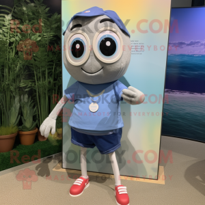 nan Oyster mascot costume character dressed with a Denim Shorts and Bracelet watches