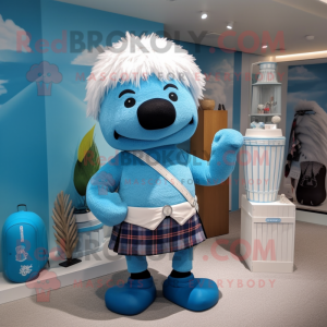Himmelblå sækkepibe maskot...