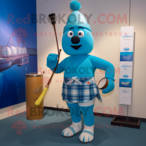 Himmelsblå säckpipa maskot...