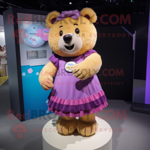 nan Bear mascot costume character dressed with a Pencil Skirt and Bracelet watches