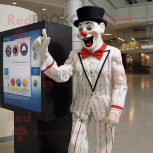 White Mime mascot costume character dressed with a Dress Shirt and Rings
