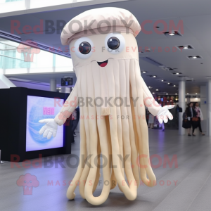 Beige Jellyfish mascotte...