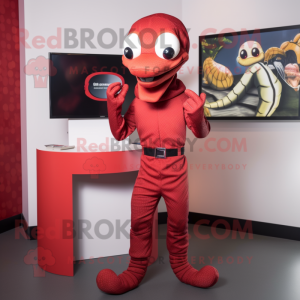 Red Snake maskot kostume...