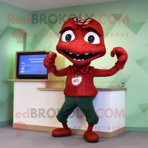 Röd orm maskot dräkt...