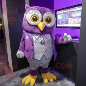 Purple Owl mascotte kostuum...