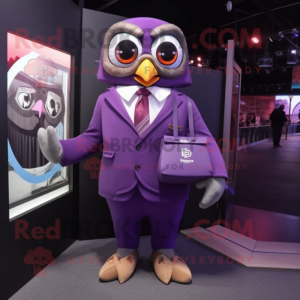 Purple Owl mascotte kostuum...