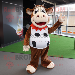 Brown Holstein Cow mascotte...