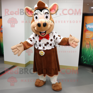 Brown Holstein Cow mascotte...