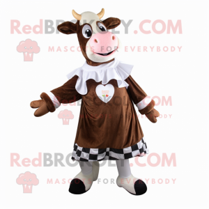 Brown Holstein Cow mascotte...