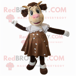 Brown Holstein Cow mascotte...