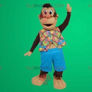 Mascote macaquinho fofo com sua camisa havaiana - Redbrokoly.com