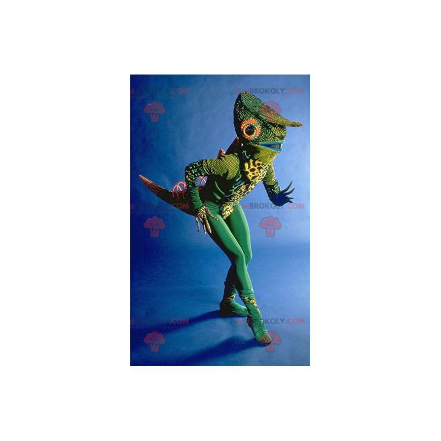 Very original green chameleon mascot - Redbrokoly.com
