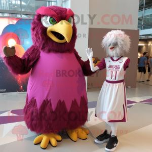 Magenta Eagle maskot drakt...