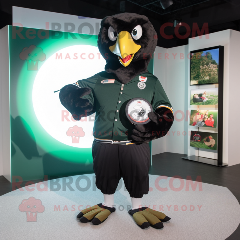 Black Hawk mascot costume character dressed with a Windbreaker and Coin purses