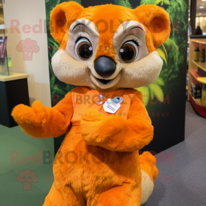 Orange Lemur maskot kostym...