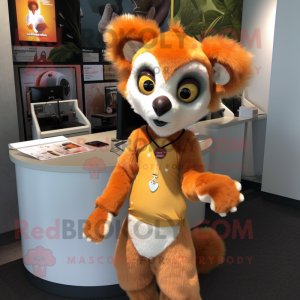 Oransje Lemur maskot drakt...