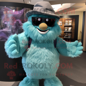 Teal Yeti mascotte kostuum...