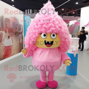 Pink Ice Cream Cone maskot...