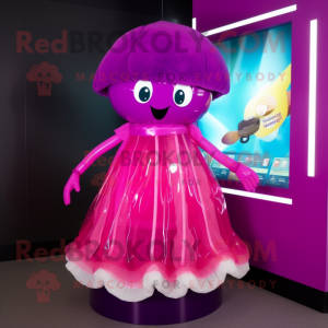 Magenta manet maskot kostym...