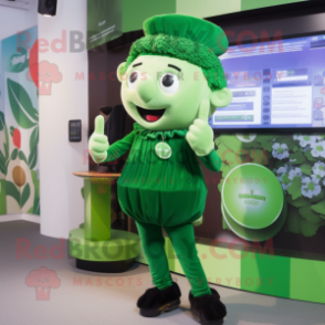 Green Guinness mascot costume character dressed with a Romper and Earrings