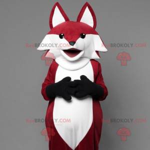 Velmi realistický maskot červené a bílé lišky - Redbrokoly.com