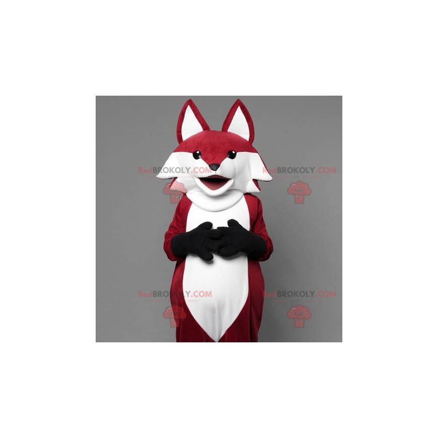 Mascotte volpe rossa e bianca molto realistica - Redbrokoly.com
