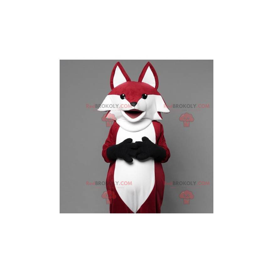 Velmi realistický maskot červené a bílé lišky - Redbrokoly.com