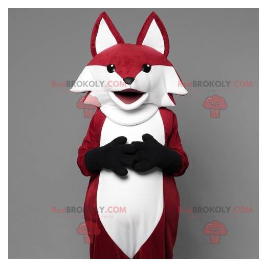 Meget realistisk rød og hvid ræv maskot - Redbrokoly.com